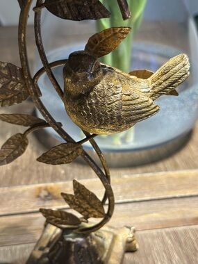 Decorative  Bird Figurine candle holder - Gold
